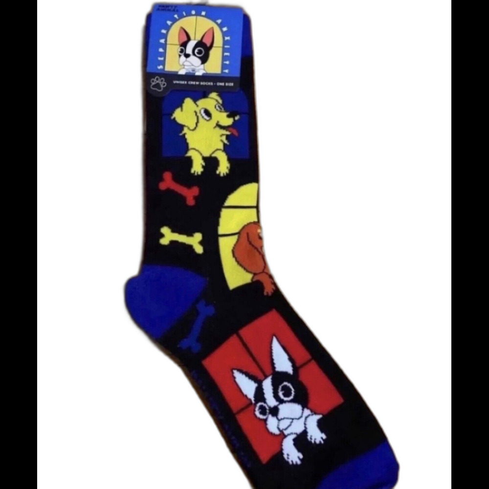 Party Animal Separation Anxiety Crew Socks Unisex NWT